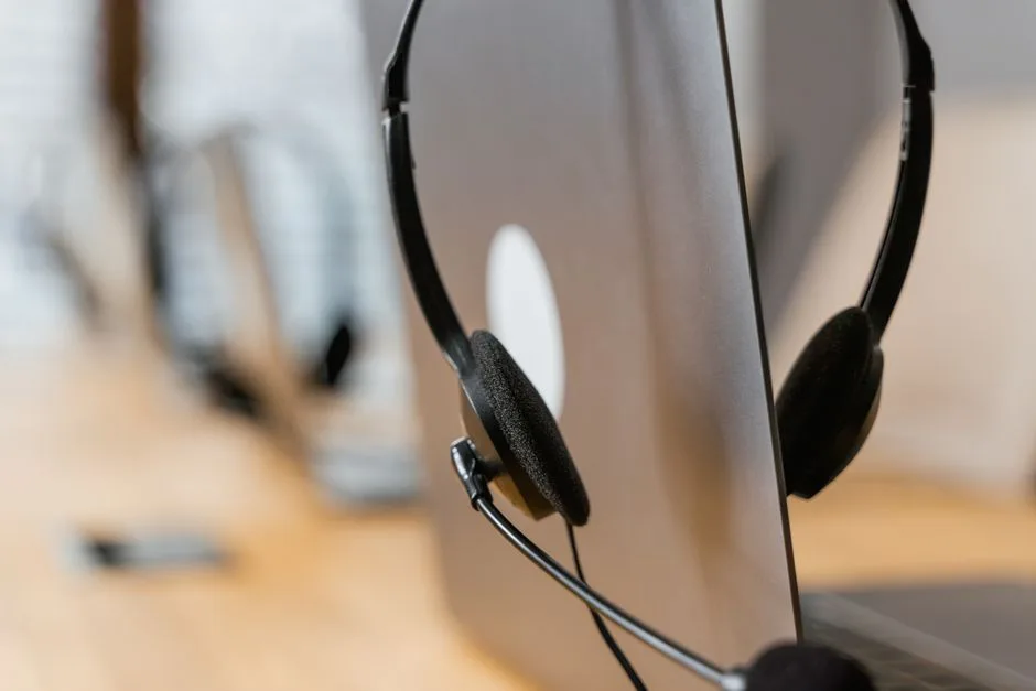 Headset and microphone representing voice call technology