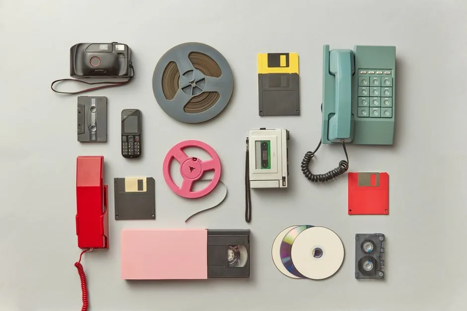 An old-style telephone answering machine