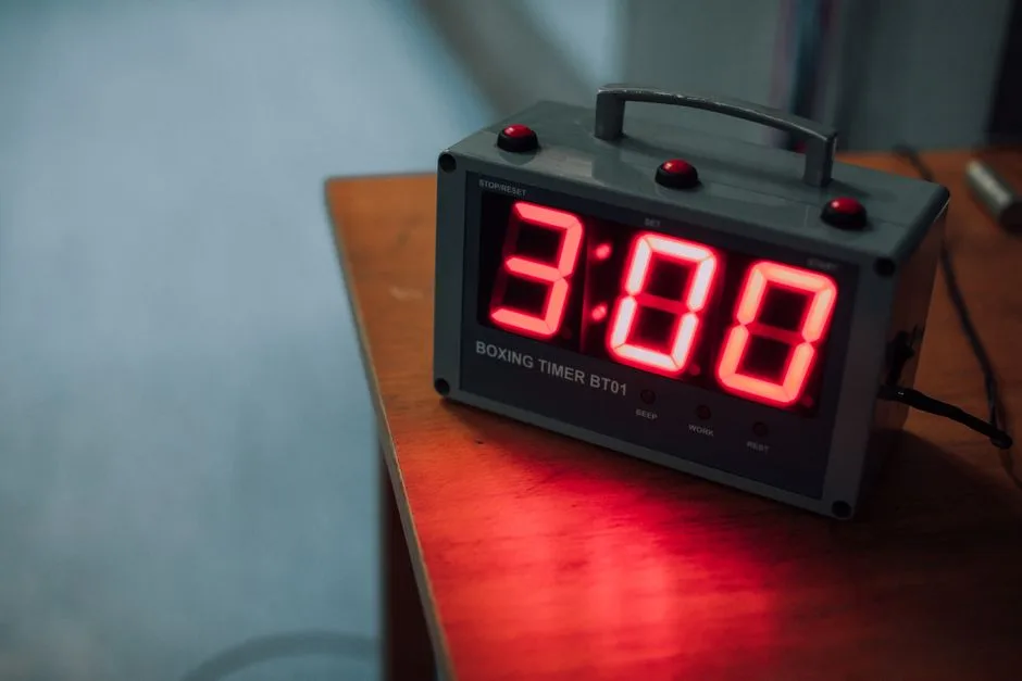Close-up of a stopwatch measuring time