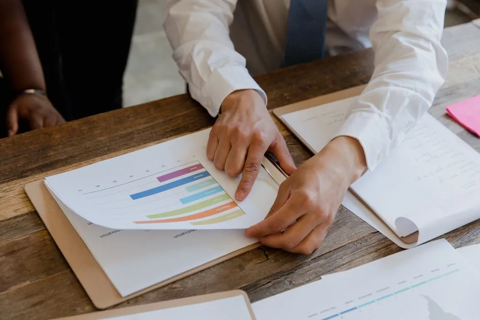 Business team reviewing results in a meeting