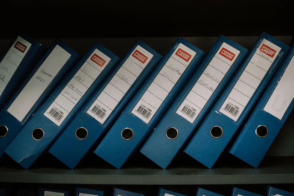 Organized, labeled file folders