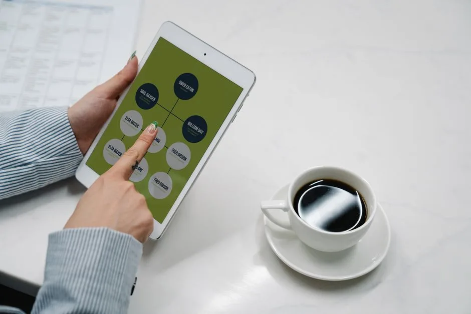 Automation workflow diagram displayed on a screen